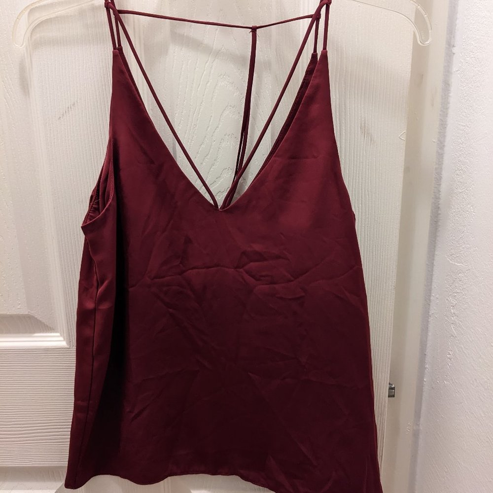 Topshop Wine Red Strappy Sexy Top Size 4